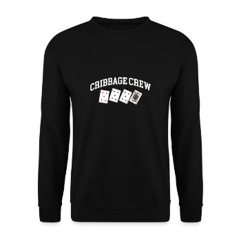 Cribbage Crew Shirt Cadeau - Sweat-shirt Unisexe - noir - Devant - Alina (178cm) & Michal (187cm)