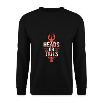 Heads Or Tail Crawfish Shirt - Unisex Pullover - Schwarz - Vorne - Alina (178cm) & Michal (187cm)