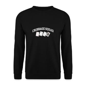 Cribbage Squad Shirt Geschenk - Unisex Pullover - Schwarz - Vorne - Alina (178cm) & Michal (187cm)