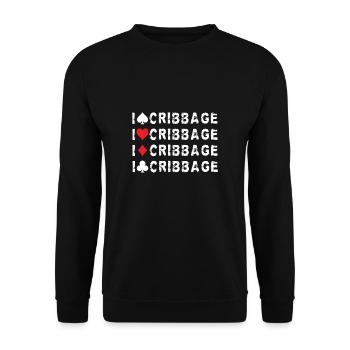 J’aime Cribbage Shirt Cadeau - Sweat-shirt Unisexe - noir - Devant - Alina (178cm) & Michal (187cm)