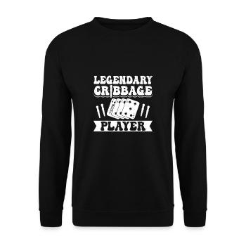 Cadeau de maillot de joueur de cribbage légendaire - Sweat-shirt Unisexe - noir - Devant - Alina (178cm) & Michal (187cm)