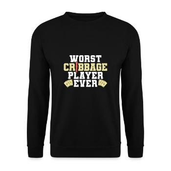 Le pire joueur de cribbage de tous les temps cadeau de maillot - Sweat-shirt Unisexe - noir - Devant - Alina (178cm) & Michal (187cm)