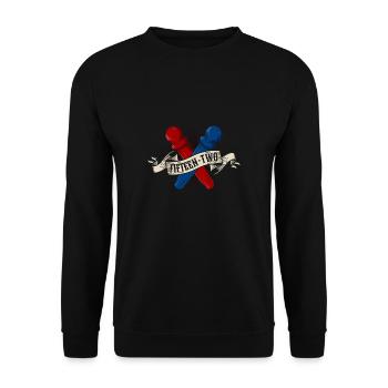 Quinze deux Cribbage Chemise Cadeau - Sweat-shirt Unisexe - noir - Devant - Alina (178cm) & Michal (187cm)