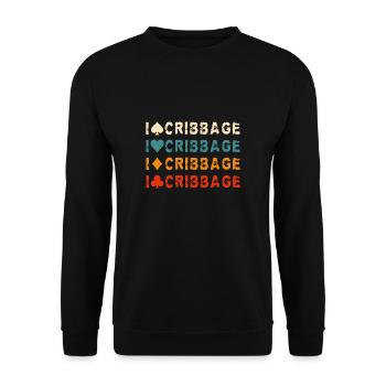 J’aime Cribbage Shirt Cadeau - Sweat-shirt Unisexe - noir - Devant - Alina (178cm) & Michal (187cm)