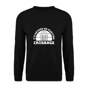 Je préfère jouer au cadeau de chemise de cribbage - Sweat-shirt Unisexe - noir - Devant - Alina (178cm) & Michal (187cm)