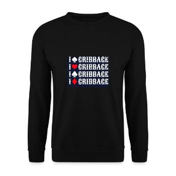 J’aime Cribbage Shirt Cadeau - Sweat-shirt Unisexe - noir - Devant - Alina (178cm) & Michal (187cm)