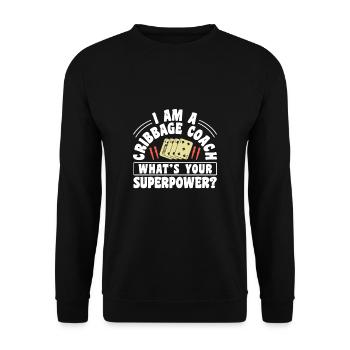Je suis un cadeau de chemise d’entraîneur de cribbage - Sweat-shirt Unisexe - noir - Devant - Alina (178cm) & Michal (187cm)