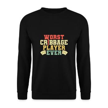 Le pire joueur de cribbage de tous les temps cadeau de maillot - Sweat-shirt Unisexe - noir - Devant - Alina (178cm) & Michal (187cm)