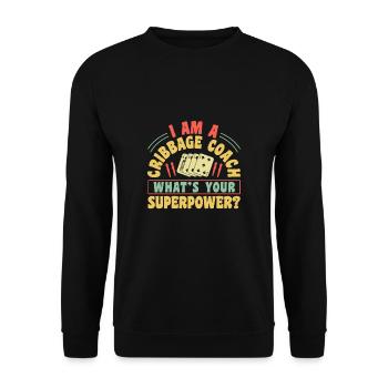 Je suis un cadeau de chemise de coach de cribbage - Sweat-shirt Unisexe - noir - Devant - Alina (178cm) & Michal (187cm)