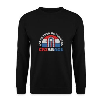 Je préfère jouer au cadeau de chemise de cribbage - Sweat-shirt Unisexe - noir - Devant - Alina (178cm) & Michal (187cm)