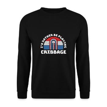 Je préfère jouer au cadeau de chemise de cribbage - Sweat-shirt Unisexe - noir - Devant - Alina (178cm) & Michal (187cm)