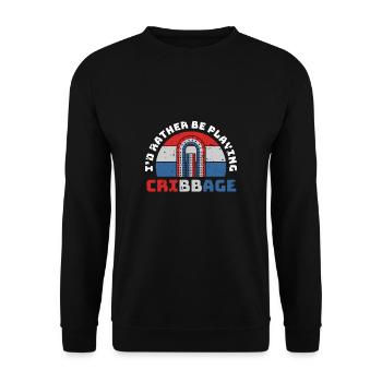 Je préfère jouer au cadeau de chemise de cribbage - Sweat-shirt Unisexe - noir - Devant - Alina (178cm) & Michal (187cm)
