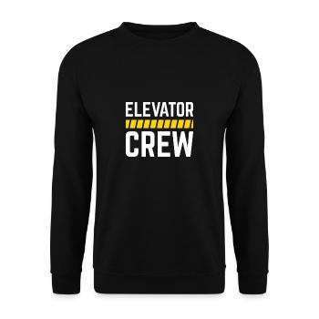 Elevator Crew Shirt Geschenk - Unisex Pullover - Schwarz - Vorne - Alina (178cm) & Michal (187cm)