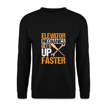 Elevator Mechanics Get It Up Faster - Unisex Pullover - Schwarz - Vorne - Alina (178cm) & Michal (187cm)