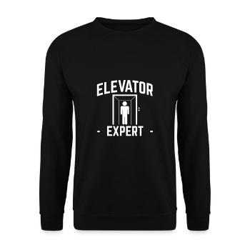 Cadeau de chemise Elevator Expert - Sweat-shirt Unisexe - noir - Devant - Alina (178cm) & Michal (187cm)