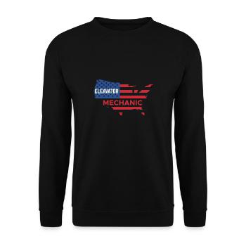 Mécanicien d’ascenseur USA Flag America Flag - Sweat-shirt Unisexe - noir - Devant - Alina (178cm) & Michal (187cm)