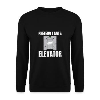 Pretend I Am A Elevator Shirt - Unisex Pullover - Schwarz - Vorne - Alina (178cm) & Michal (187cm)