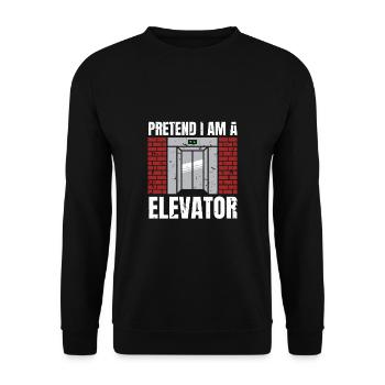 Pretend I Am A Elevator Shirt - Unisex Pullover - Schwarz - Vorne - Alina (178cm) & Michal (187cm)