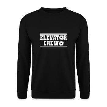 Elevator Crew Shirt Geschenk - Unisex Pullover - Schwarz - Vorne - Alina (178cm) & Michal (187cm)