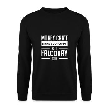 L’argent ne peut pas vous rendre heureux, mais la fauconnerie peut - Sweat-shirt Unisexe - noir - Devant - Alina (178cm) & Michal (187cm)