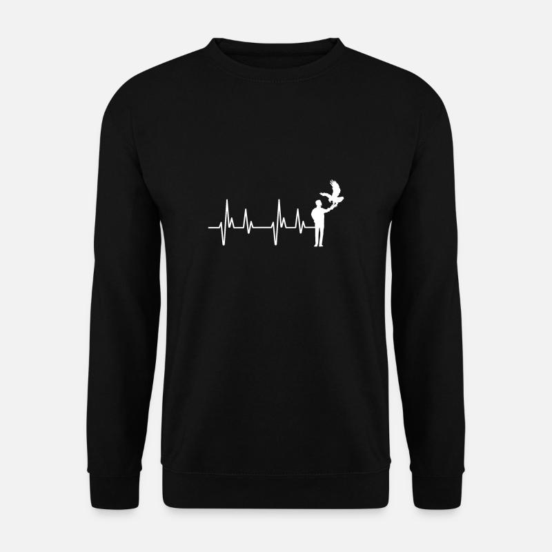 Herzschlag Herzlinie Herzfrequenz Falkner - Unisex Pullover - Schwarz