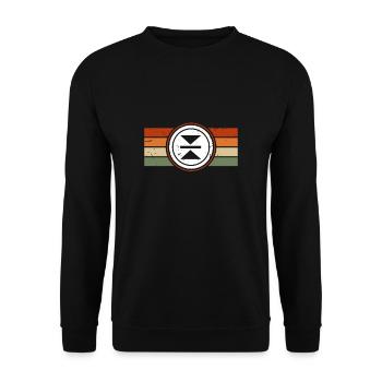 Vintage Retro Elevator Button Button - Unisex Sweatshirt - black - Front - Alina (178cm) & Michal (187cm)