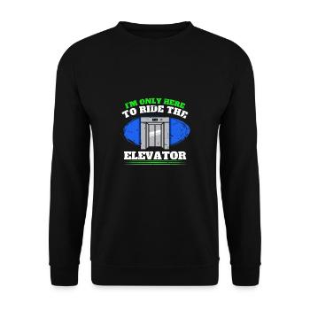 Dans le seul ici pour monter la chemise d’ascenseur - Sweat-shirt Unisexe - noir - Devant - Alina (178cm) & Michal (187cm)