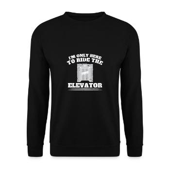 Dans le seul ici pour monter la chemise d’ascenseur - Sweat-shirt Unisexe - noir - Devant - Alina (178cm) & Michal (187cm)