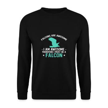 Falcons Are Awesome I Am Awesome Shirt - Unisex Sweatshirt - black - Front - Alina (178cm) & Michal (187cm)