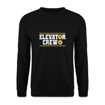 Elevator Crew Shirt Geschenk - Unisex Pullover - Schwarz - Vorne - Alina (178cm) & Michal (187cm)