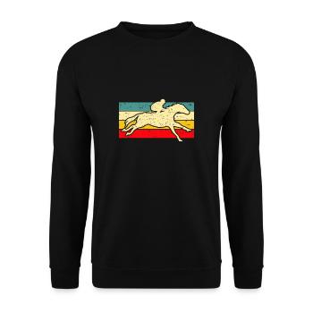 Chemise rétro vintage cadeau courses de chevaux - Sweat-shirt Unisexe - noir - Devant - Alina (178cm) & Michal (187cm)