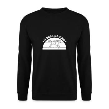 Cadeau de chemise de course de chevaux - Sweat-shirt Unisexe - noir - Devant - Alina (178cm) & Michal (187cm)