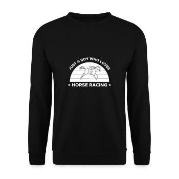 Juste un garçon qui aime les courses de chevaux Cadeau de chemise - Sweat-shirt Unisexe - noir - Devant - Alina (178cm) & Michal (187cm)