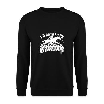 Je préfère parier Chemise Cadeau Course de chevaux - Sweat-shirt Unisexe - noir - Devant - Alina (178cm) & Michal (187cm)