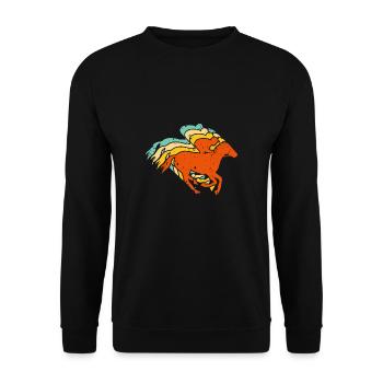 Cadeau de chemise de course de chevaux rétro vintage - Sweat-shirt Unisexe - noir - Devant - Alina (178cm) & Michal (187cm)