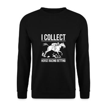 Je collectionne les paris hippiques - Sweat-shirt Unisexe - noir - Devant - Alina (178cm) & Michal (187cm)
