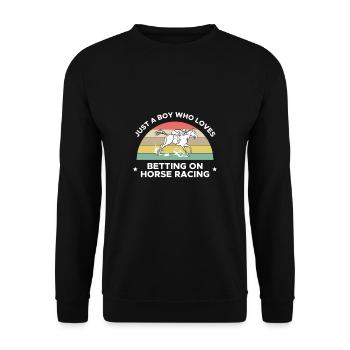 Juste un garçon qui aime parier sur les courses de chevaux - Sweat-shirt Unisexe - noir - Devant - Alina (178cm) & Michal (187cm)