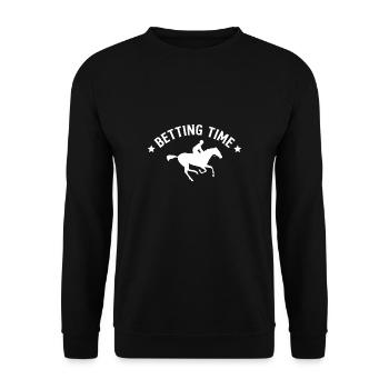 Betting Time Horse Racing Shirt Geschenk - Unisex Pullover - Schwarz - Vorne - Alina (178cm) & Michal (187cm)
