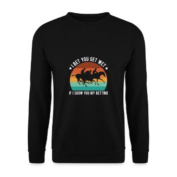 I Bet You Get Wet If I Show You My Horse Racing - Unisex Sweatshirt - black - Front - Alina (178cm) & Michal (187cm)