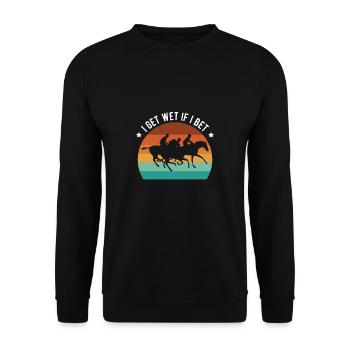 Je me mouille si je parie cadeau de chemise - Sweat-shirt Unisexe - noir - Devant - Alina (178cm) & Michal (187cm)