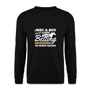Juste un garçon qui aime parier sur les courses de chevaux - Sweat-shirt Unisexe - noir - Devant - Alina (178cm) & Michal (187cm)