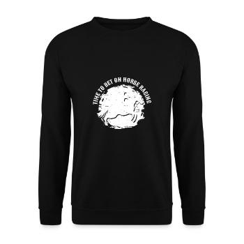 Il est temps de parier sur la chemise de course de chevaux - Sweat-shirt Unisexe - noir - Devant - Alina (178cm) & Michal (187cm)