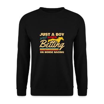 Juste un garçon qui aime parier sur les courses de chevaux - Sweat-shirt Unisexe - noir - Devant - Alina (178cm) & Michal (187cm)
