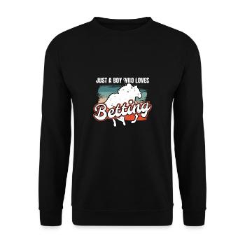 Juste un garçon qui aime parier sur les courses de chevaux - Sweat-shirt Unisexe - noir - Devant - Alina (178cm) & Michal (187cm)
