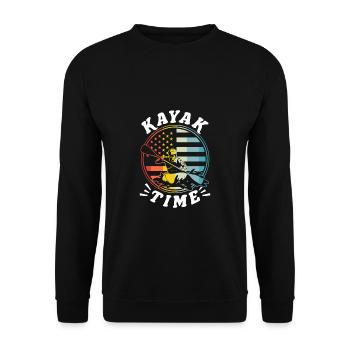 Vintage Retro Kayak Kayak Time Shirt Gift - Unisex Sweatshirt - black - Front - Alina (178cm) & Michal (187cm)