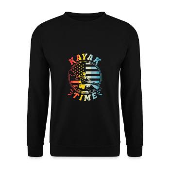 Vintage Retro Kayak Kayak Time Shirt Gift - Unisex Sweatshirt - black - Front - Alina (178cm) & Michal (187cm)
