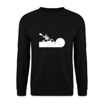 Vintage Retro Kayak Kayak Shirt Gift - Unisex Sweatshirt - black - Front - Alina (178cm) & Michal (187cm)