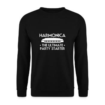Harmonica Harmonica Slogan Chemise - Sweat-shirt Unisexe - noir - Devant - Alina (178cm) & Michal (187cm)