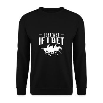 Je me mouille si je parie cadeau de chemise - Sweat-shirt Unisexe - noir - Devant - Alina (178cm) & Michal (187cm)