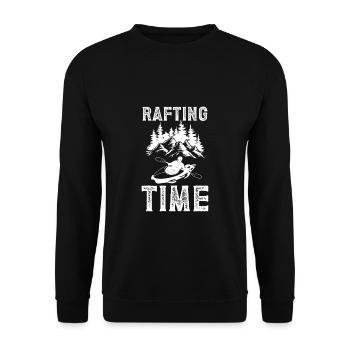 Rafting Time Shirt Kajak - Unisex Pullover - Schwarz - Vorne - Alina (178cm) & Michal (187cm)